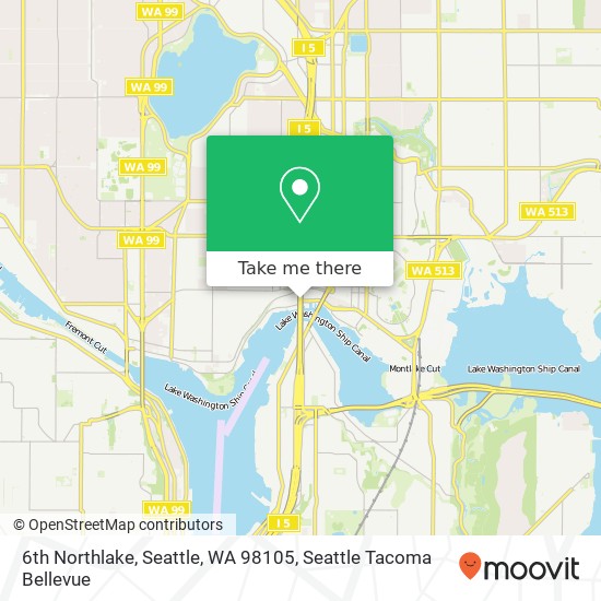 Mapa de 6th Northlake, Seattle, WA 98105