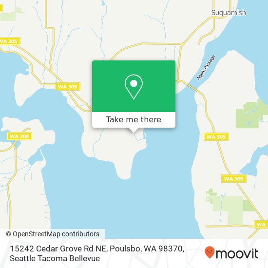 Mapa de 15242 Cedar Grove Rd NE, Poulsbo, WA 98370