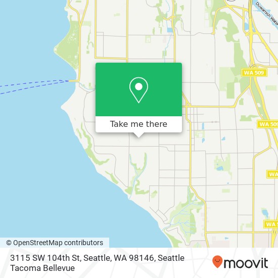 Mapa de 3115 SW 104th St, Seattle, WA 98146