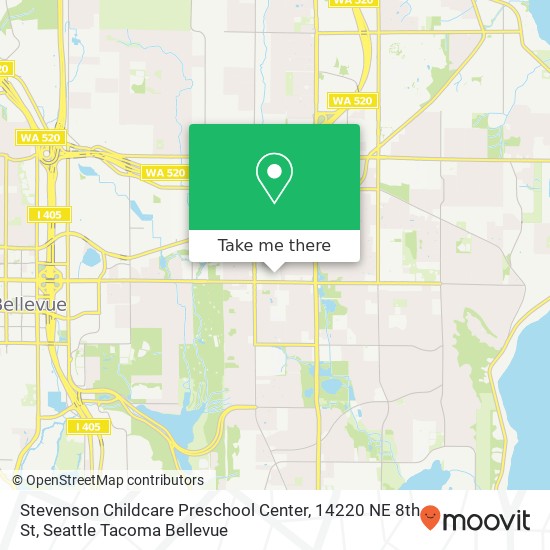 Mapa de Stevenson Childcare Preschool Center, 14220 NE 8th St