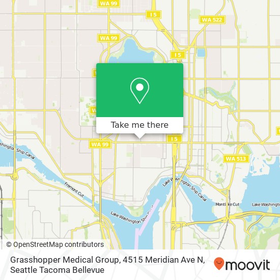 Mapa de Grasshopper Medical Group, 4515 Meridian Ave N