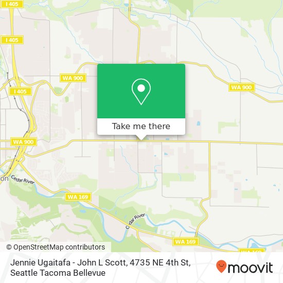 Mapa de Jennie Ugaitafa - John L Scott, 4735 NE 4th St