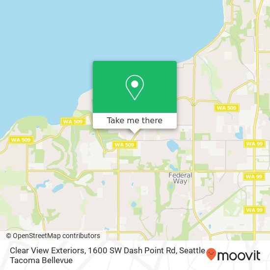 Mapa de Clear View Exteriors, 1600 SW Dash Point Rd