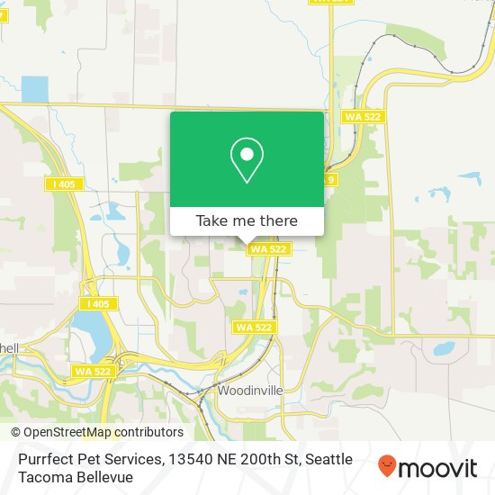 Mapa de Purrfect Pet Services, 13540 NE 200th St