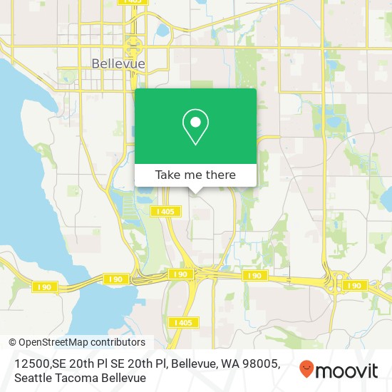 Mapa de 12500,SE 20th Pl SE 20th Pl, Bellevue, WA 98005