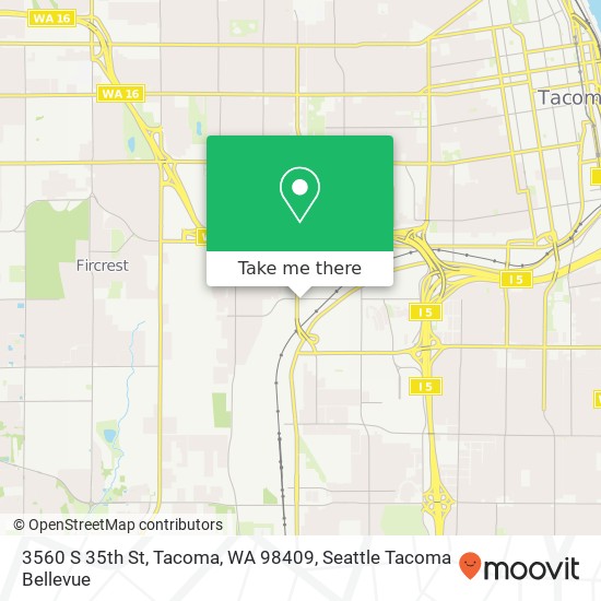 Mapa de 3560 S 35th St, Tacoma, WA 98409
