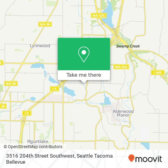 3516 204th Street Southwest, 3516 204th St SW, Lynnwood, WA 98036, USA map