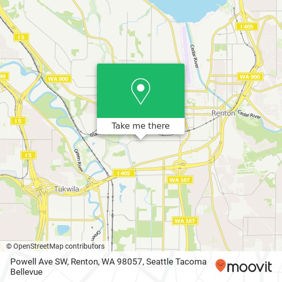 Mapa de Powell Ave SW, Renton, WA 98057