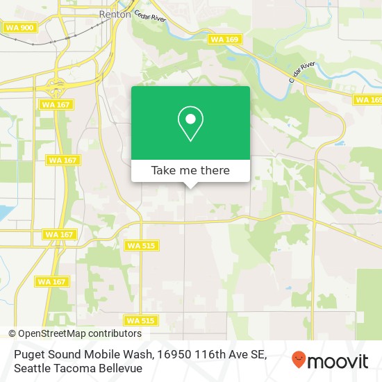 Mapa de Puget Sound Mobile Wash, 16950 116th Ave SE