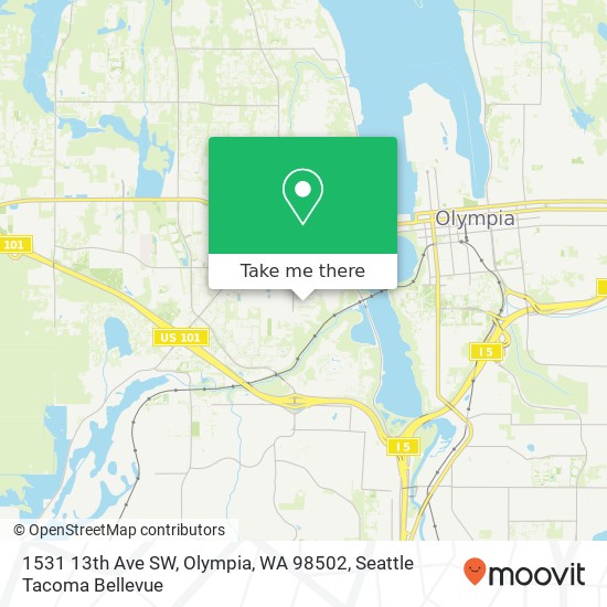 Mapa de 1531 13th Ave SW, Olympia, WA 98502