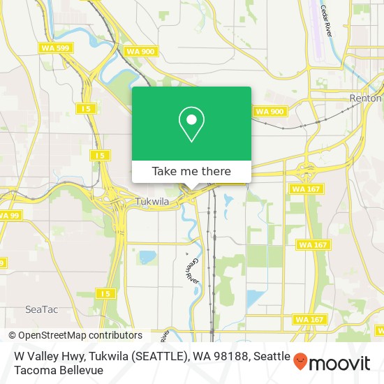 W Valley Hwy, Tukwila (SEATTLE), WA 98188 map