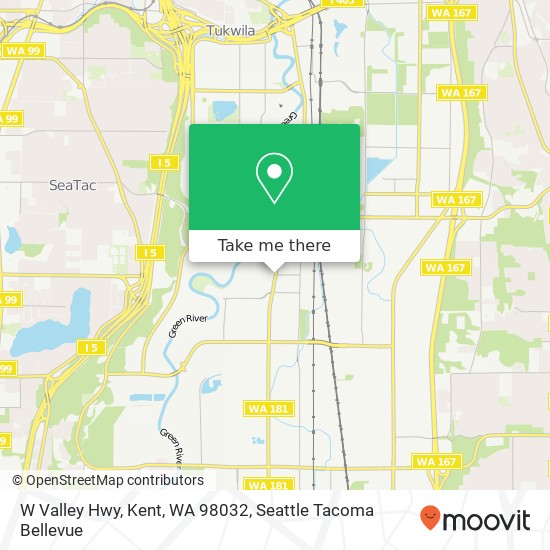 Mapa de W Valley Hwy, Kent, WA 98032