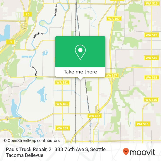 Pauls Truck Repair, 21333 76th Ave S map