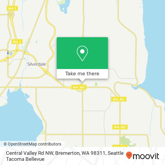 Mapa de Central Valley Rd NW, Bremerton, WA 98311