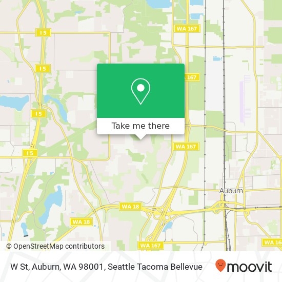 Mapa de W St, Auburn, WA 98001