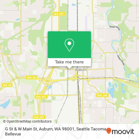 Mapa de G St & W Main St, Auburn, WA 98001