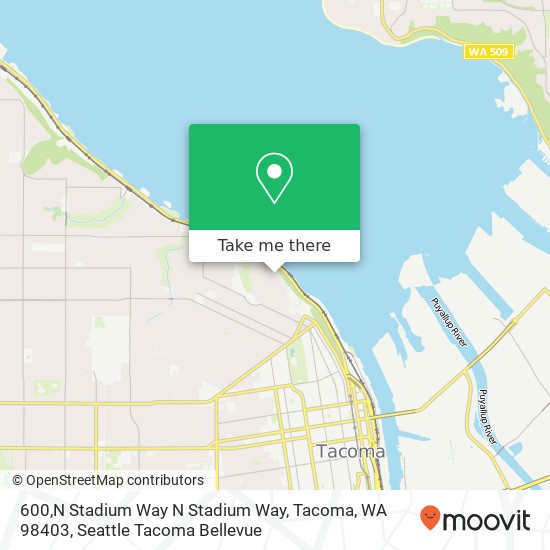 Mapa de 600,N Stadium Way N Stadium Way, Tacoma, WA 98403