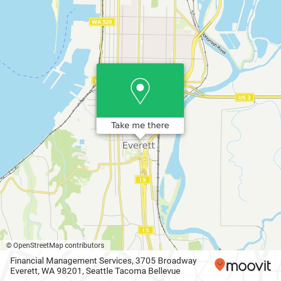 Mapa de Financial Management Services, 3705 Broadway Everett, WA 98201