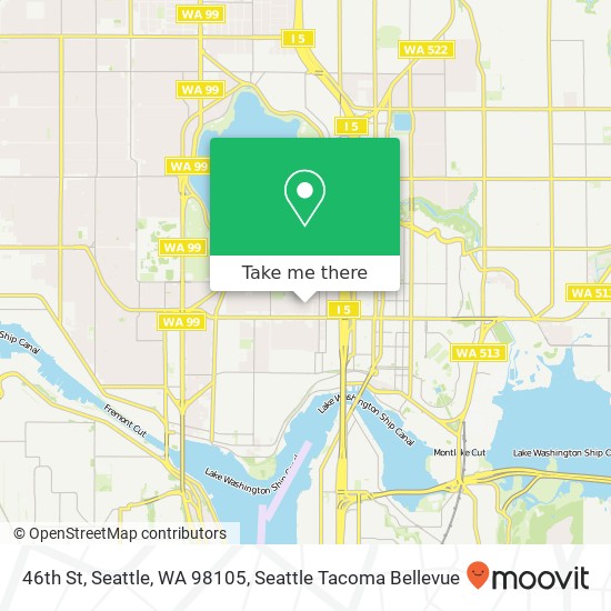 Mapa de 46th St, Seattle, WA 98105