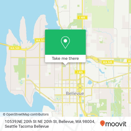 Mapa de 10539,NE 20th St NE 20th St, Bellevue, WA 98004
