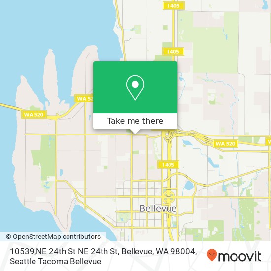 Mapa de 10539,NE 24th St NE 24th St, Bellevue, WA 98004