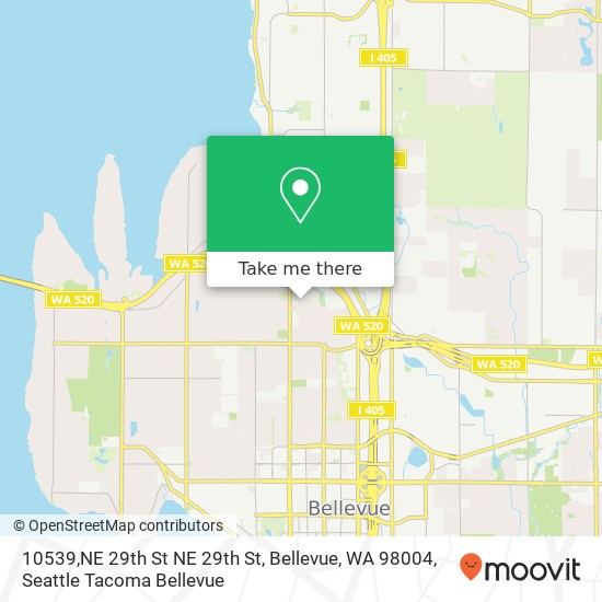 Mapa de 10539,NE 29th St NE 29th St, Bellevue, WA 98004