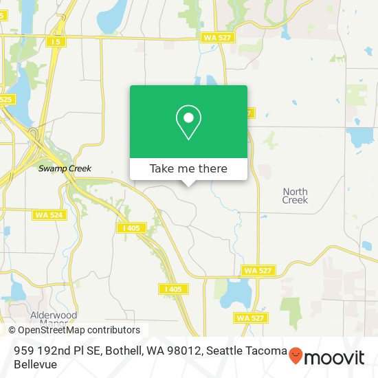 Mapa de 959 192nd Pl SE, Bothell, WA 98012