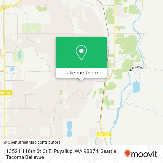 Mapa de 13521 116th St Ct E, Puyallup, WA 98374