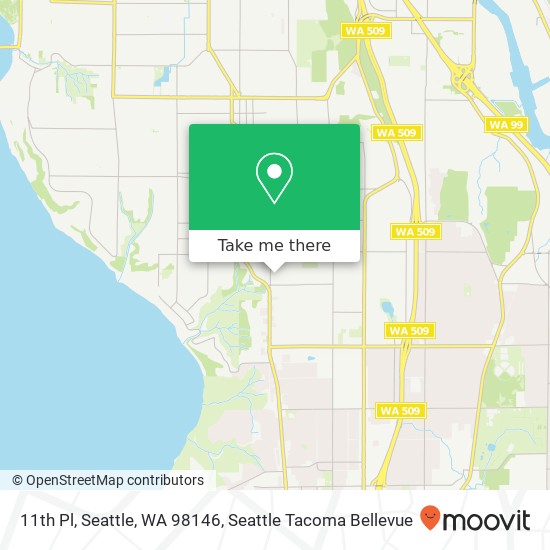 Mapa de 11th Pl, Seattle, WA 98146