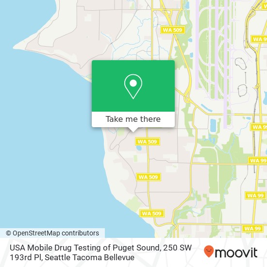 USA Mobile Drug Testing of Puget Sound, 250 SW 193rd Pl map