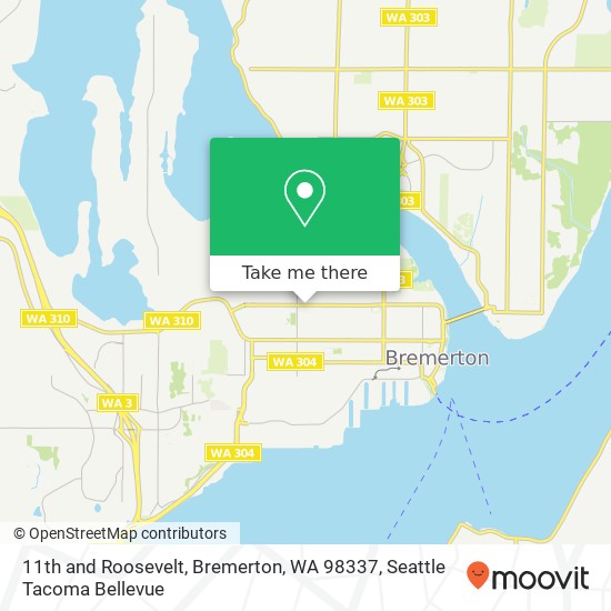 Mapa de 11th and Roosevelt, Bremerton, WA 98337