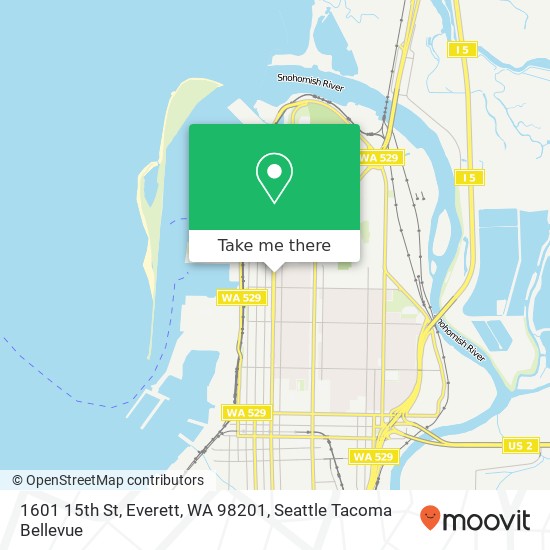 Mapa de 1601 15th St, Everett, WA 98201