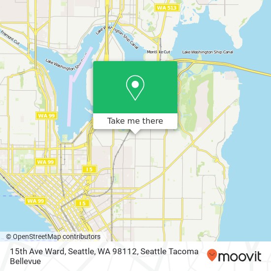 Mapa de 15th Ave Ward, Seattle, WA 98112