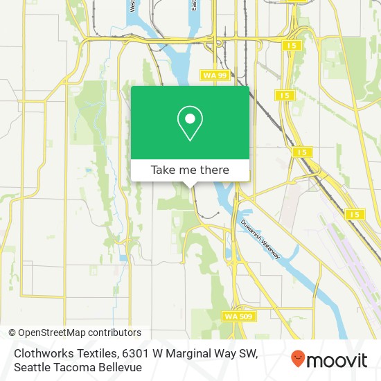 Clothworks Textiles, 6301 W Marginal Way SW map