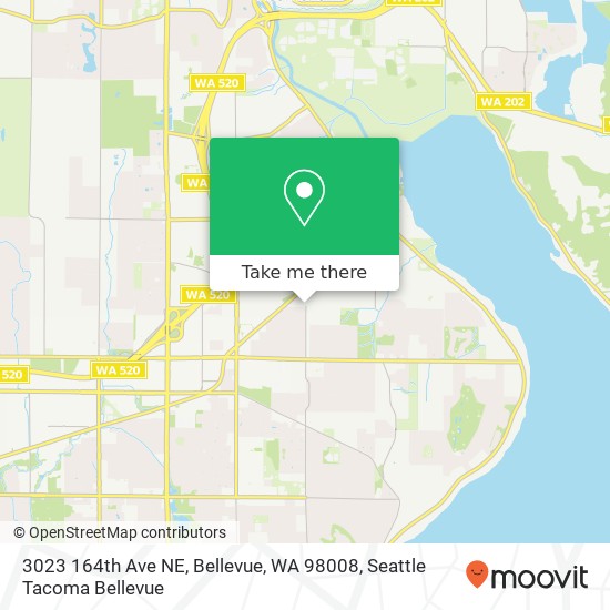 Mapa de 3023 164th Ave NE, Bellevue, WA 98008