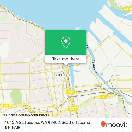 Mapa de 1015 A St, Tacoma, WA 98402