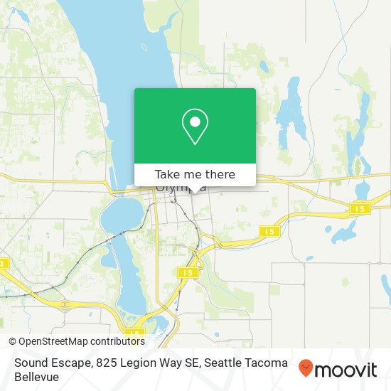 Mapa de Sound Escape, 825 Legion Way SE