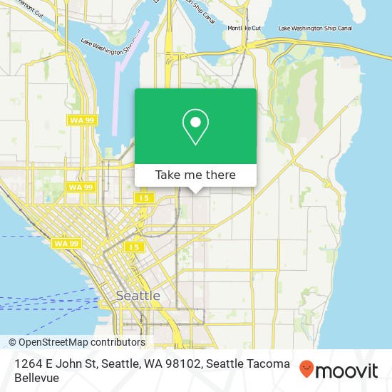 Mapa de 1264 E John St, Seattle, WA 98102