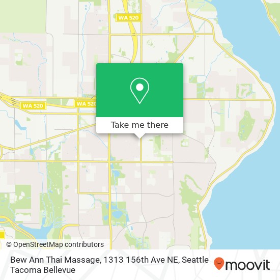 Mapa de Bew Ann Thai Massage, 1313 156th Ave NE