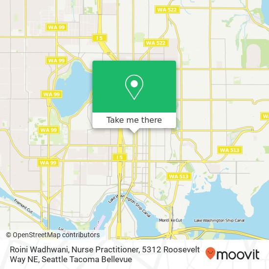 Mapa de Roini Wadhwani, Nurse Practitioner, 5312 Roosevelt Way NE