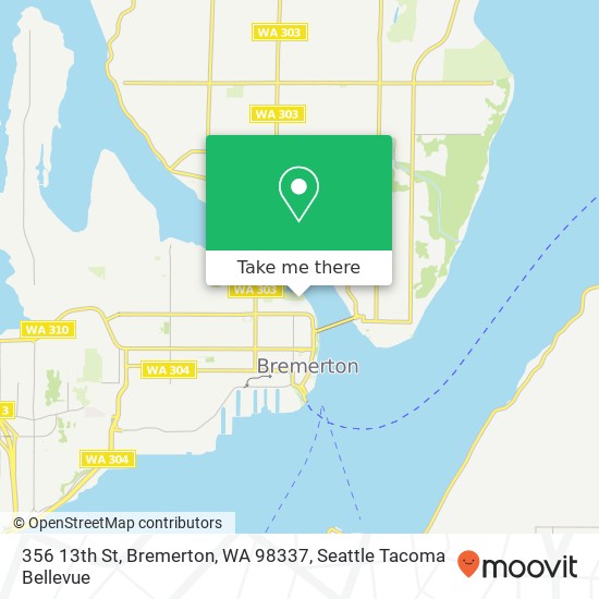 Mapa de 356 13th St, Bremerton, WA 98337