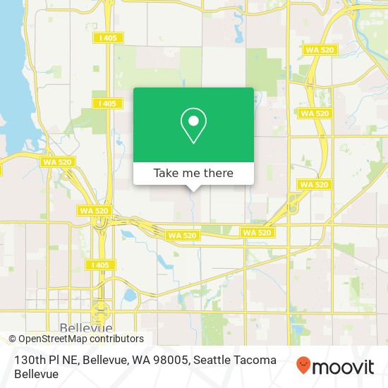 Mapa de 130th Pl NE, Bellevue, WA 98005