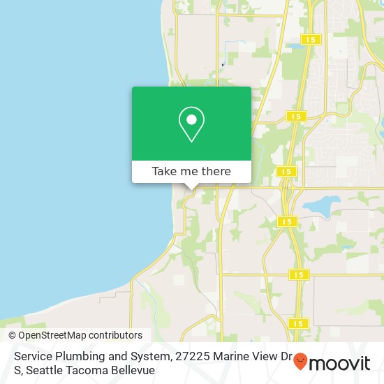 Mapa de Service Plumbing and System, 27225 Marine View Dr S