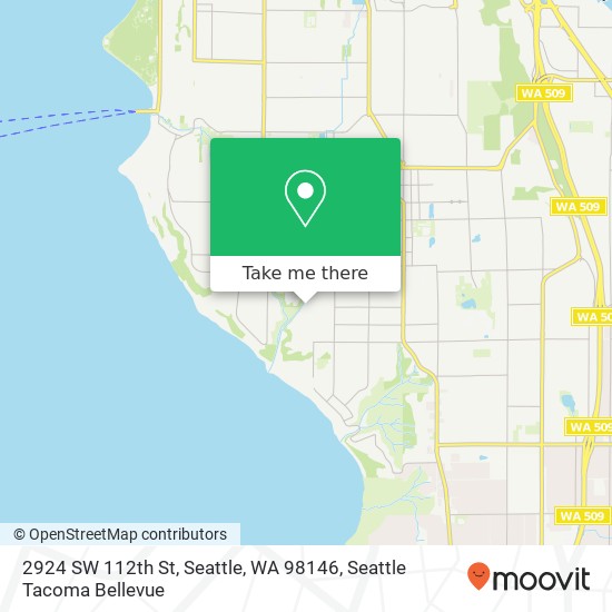 Mapa de 2924 SW 112th St, Seattle, WA 98146