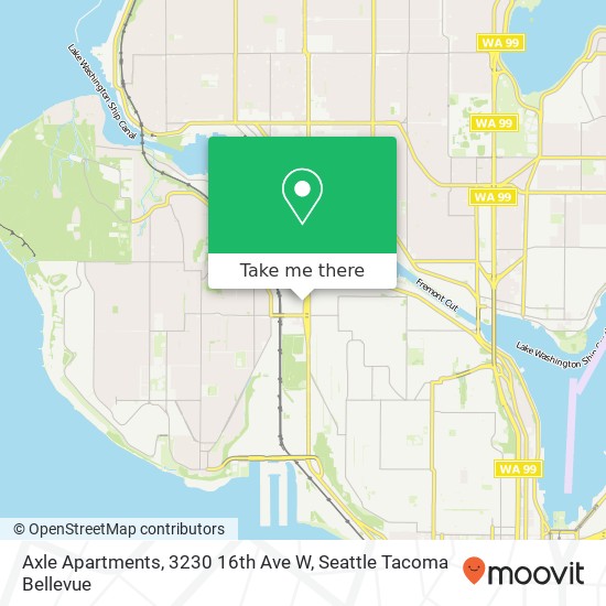 Mapa de Axle Apartments, 3230 16th Ave W