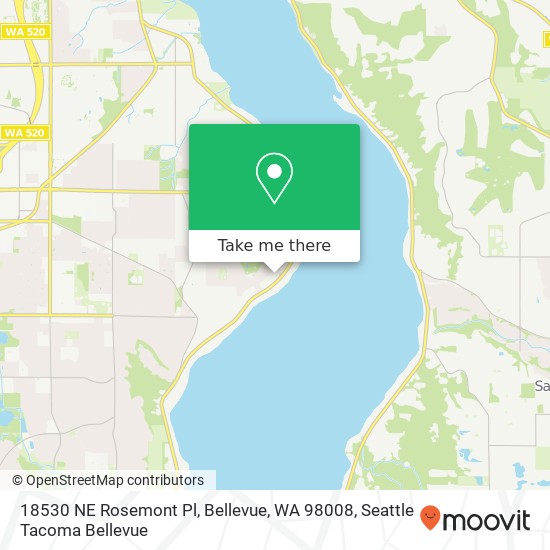 Mapa de 18530 NE Rosemont Pl, Bellevue, WA 98008