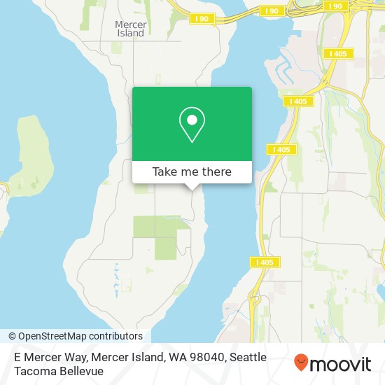 Mapa de E Mercer Way, Mercer Island, WA 98040