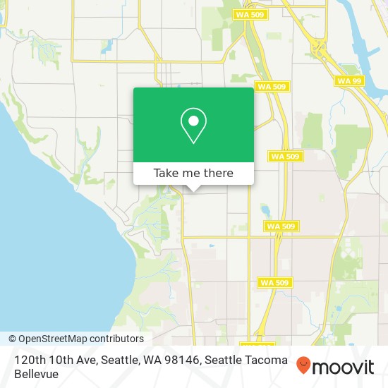 Mapa de 120th 10th Ave, Seattle, WA 98146