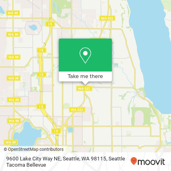 Mapa de 9600 Lake City Way NE, Seattle, WA 98115