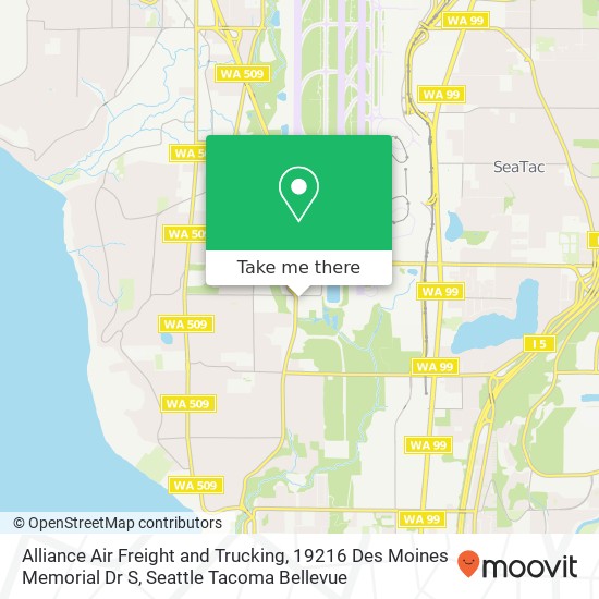 Alliance Air Freight and Trucking, 19216 Des Moines Memorial Dr S map